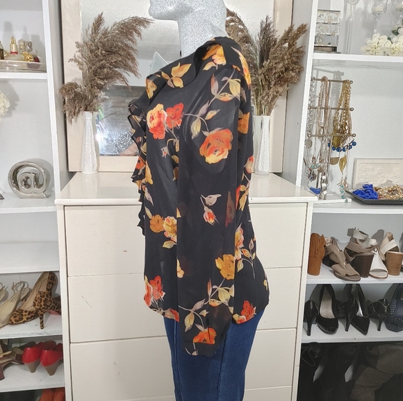 A-line Floral Long Sleeve Blouse Size 14 - Picture 2 of 7